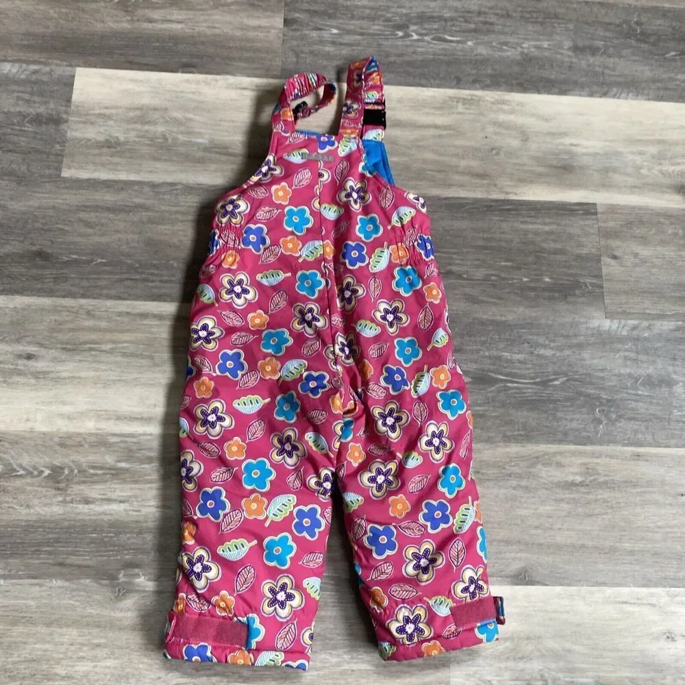 Hanna Andersson Girl Pink Floral Snow/Ski Overall 90 -2T